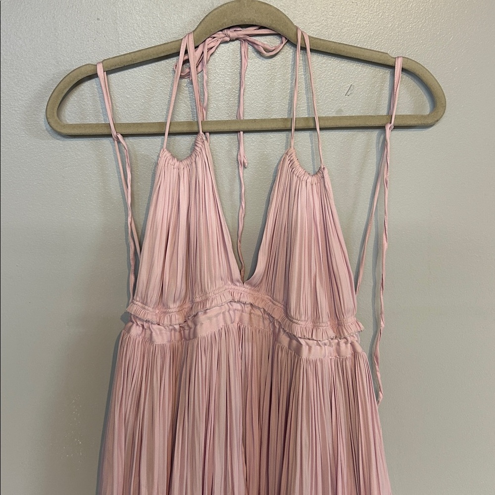 Free People 100 Degrees of Sunshie Mini Dress Size Small Pink‎ Dainty Feminine - Picture 4 of 7